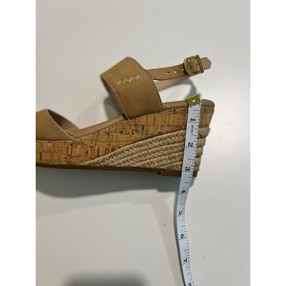 UGG Elena Horchata Leather Slingback Wedge Sandal US 9.5 Neutral Capsule Beach - Picture 8 of 8